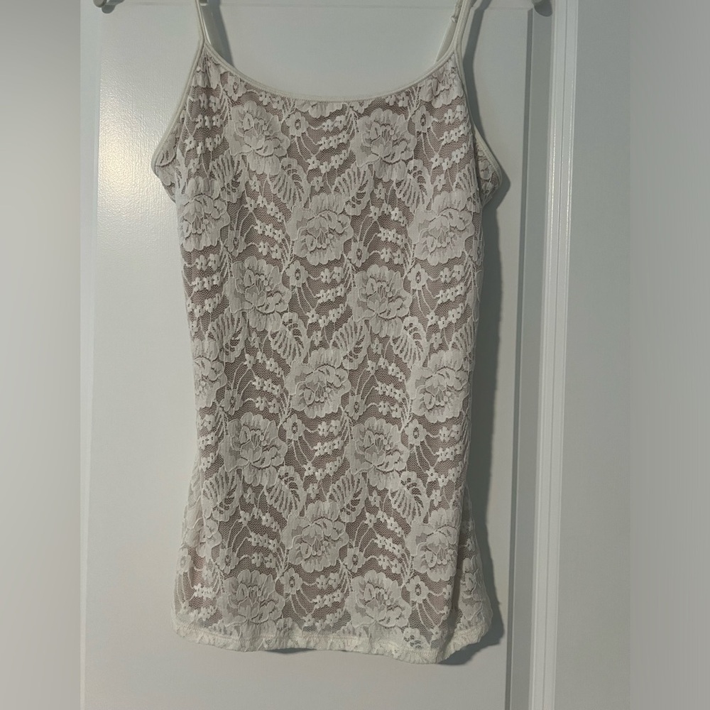 Express Best Loved Lace Tank Ivory Medium - Picture 2 of 6